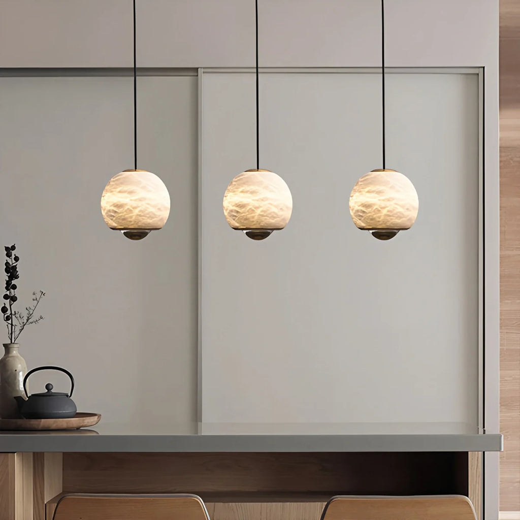 Modern Adjustable Spanish Alabaster Pendant Light