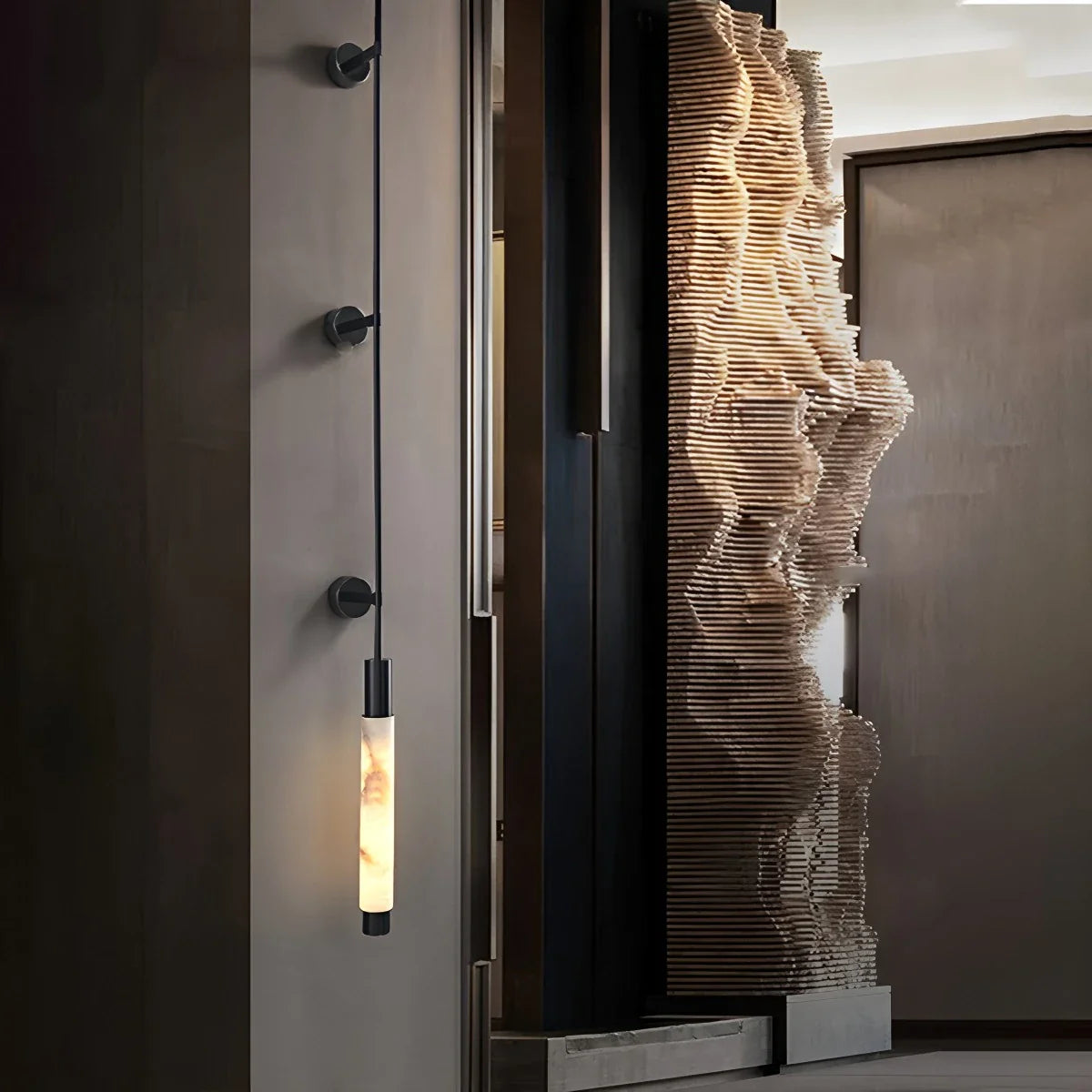 Haown Modern Spanish Alabaster Long Strip Wall Lamp