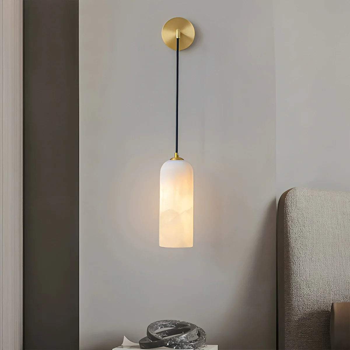 Modern All Copper Spanish Alabaster Pendant Light