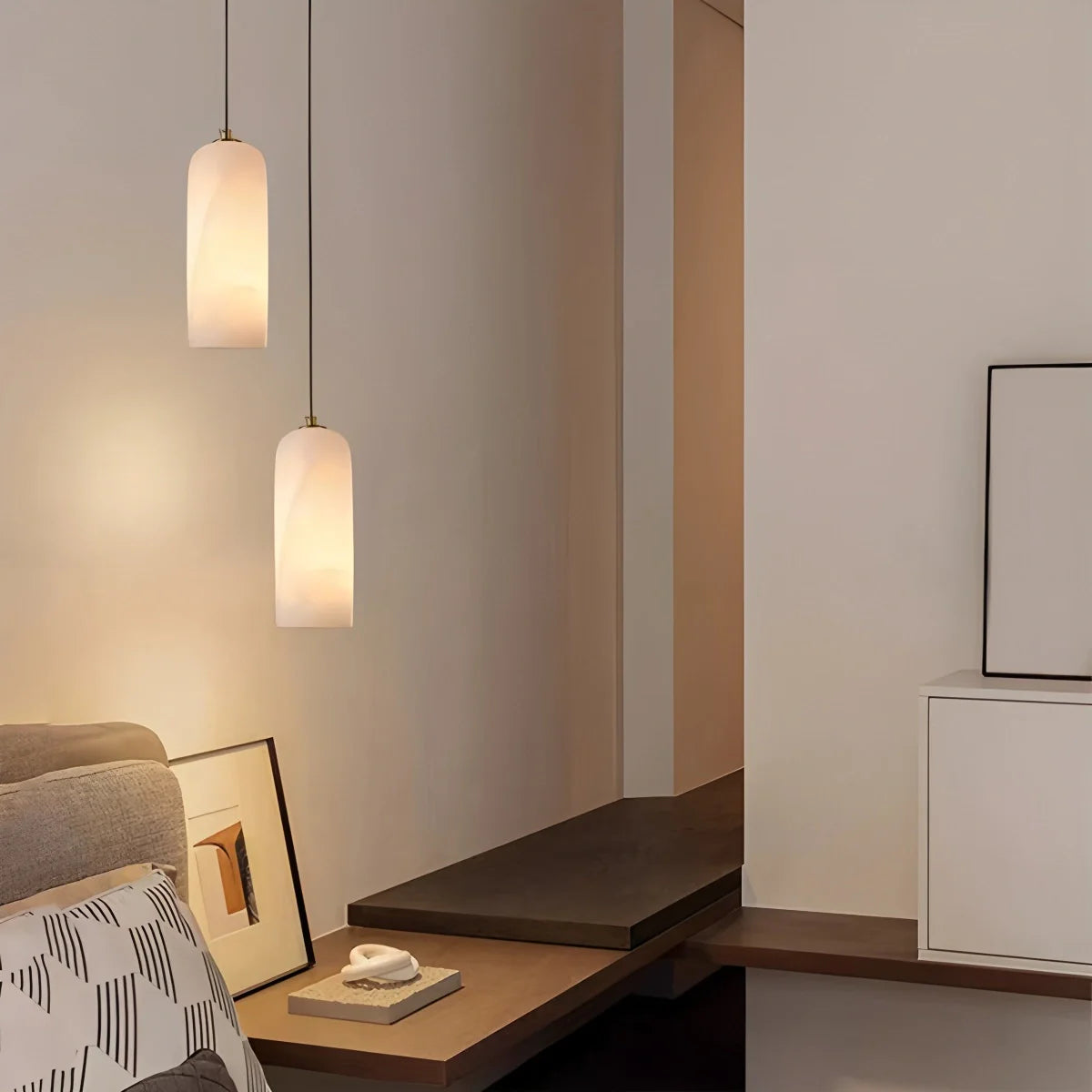 Modern All Copper Spanish Alabaster Pendant Light