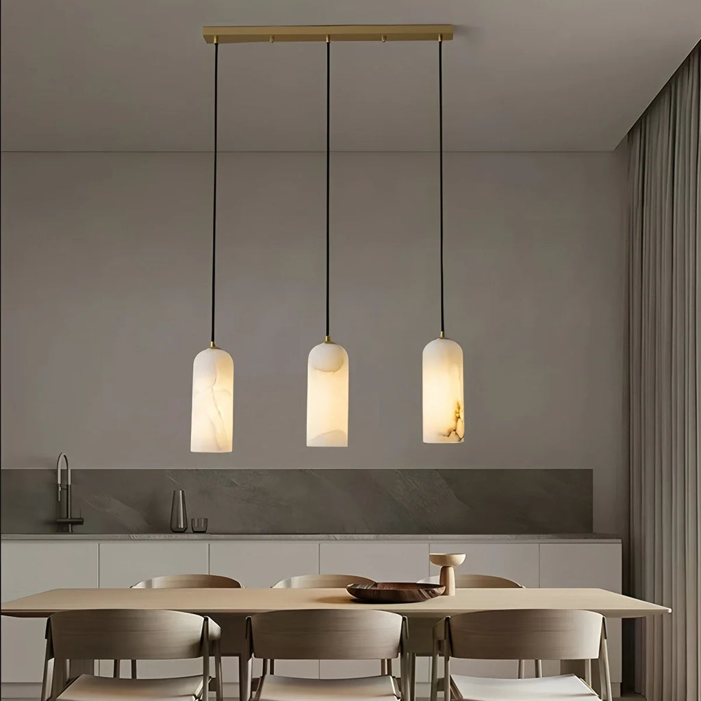 Modern All Copper Spanish Alabaster Pendant Light