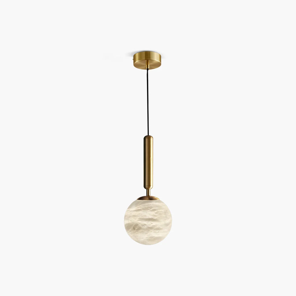 Modern Globe Spanish Alabaster Pendant Light