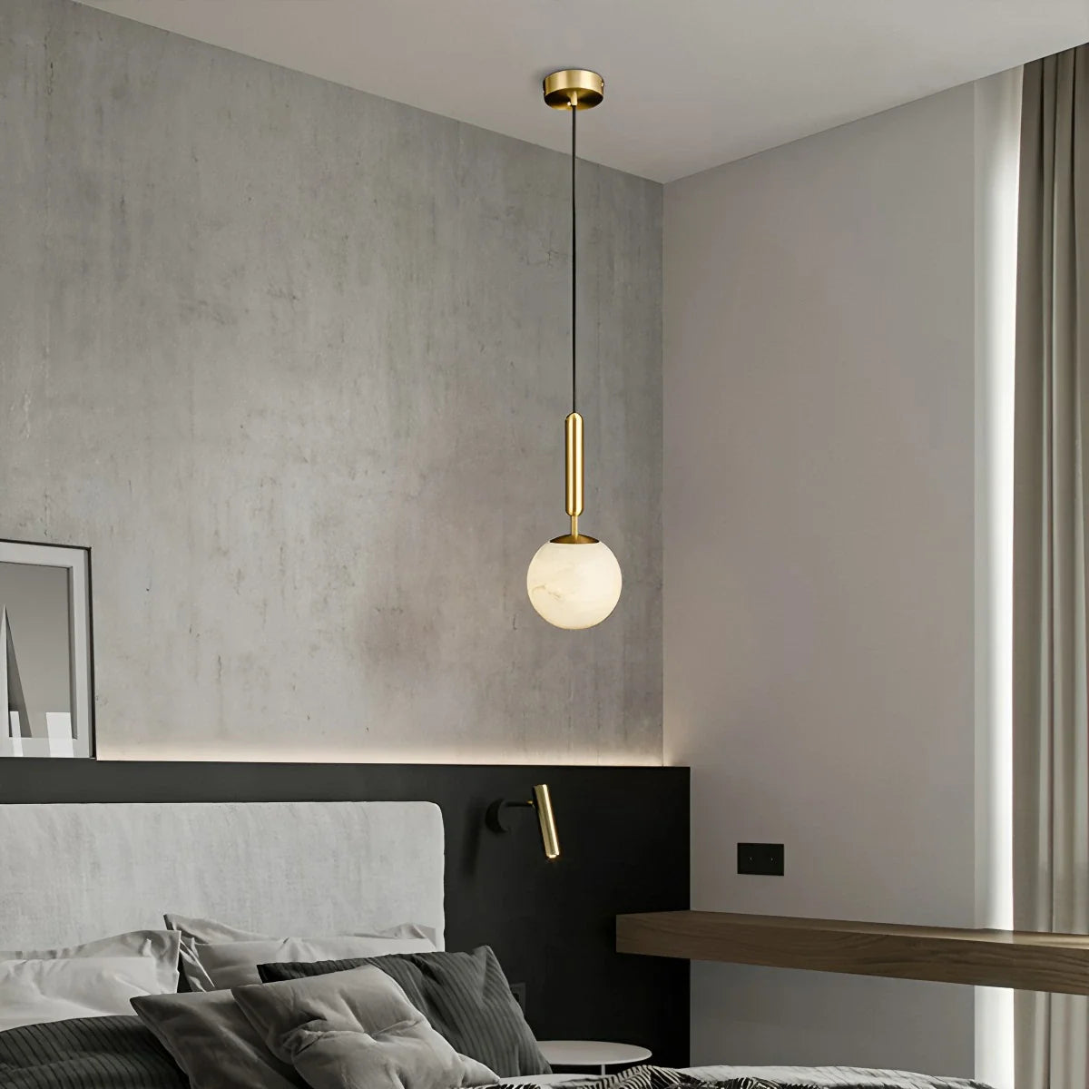 Modern Globe Spanish Alabaster Pendant Light