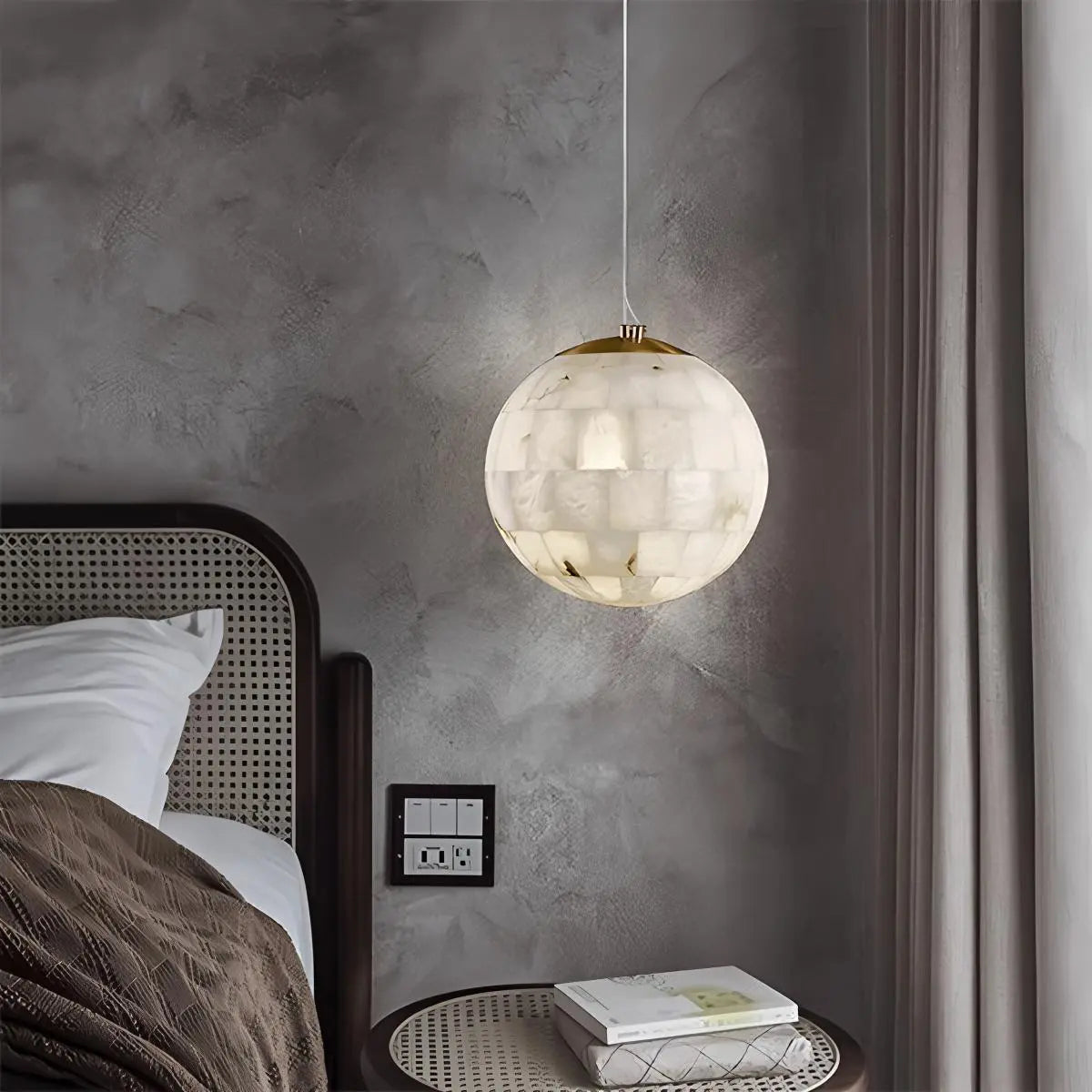 Haown Modern Creative Spliced Ball Spanish Alabaster Pendant Light