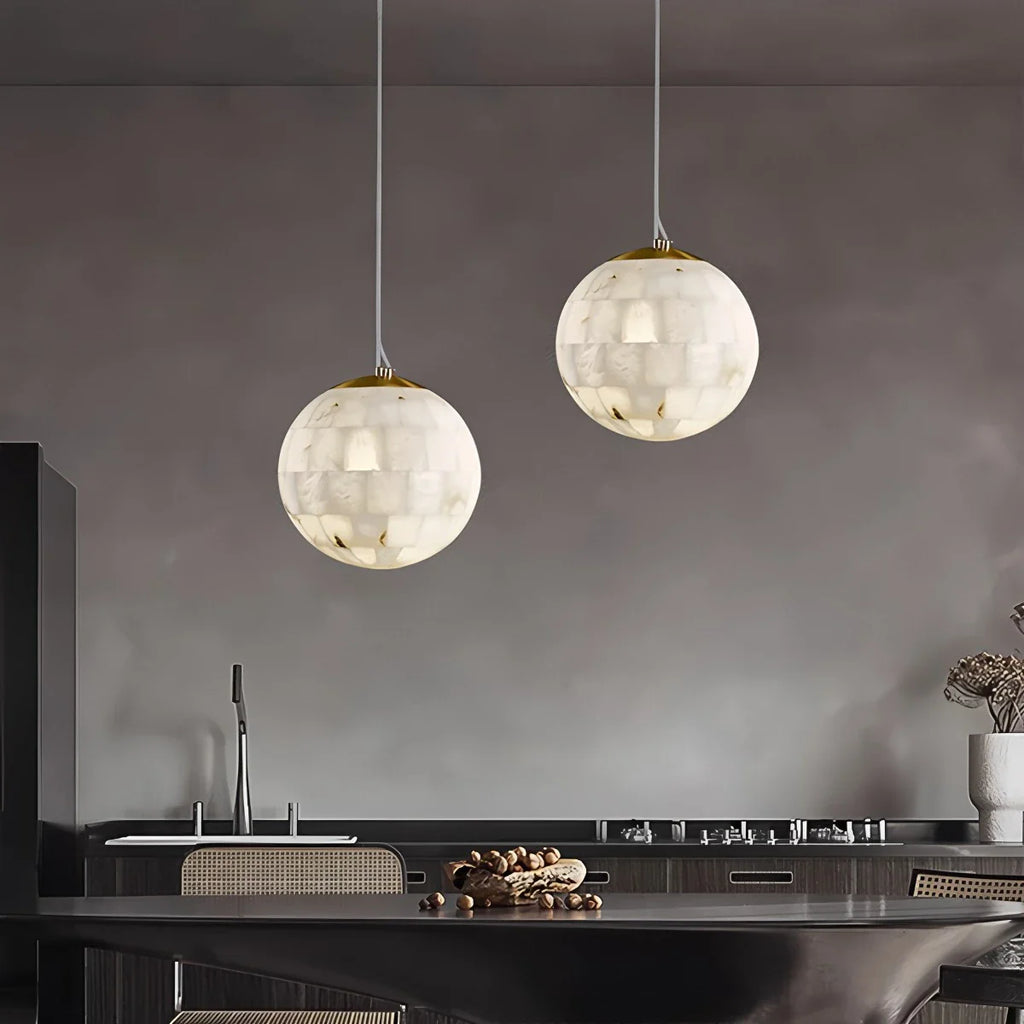 Haown Modern Creative Spliced Ball Spanish Alabaster Pendant Light