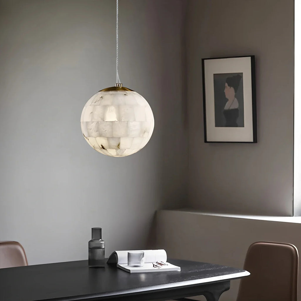 Haown Modern Creative Spliced Ball Spanish Alabaster Pendant Light