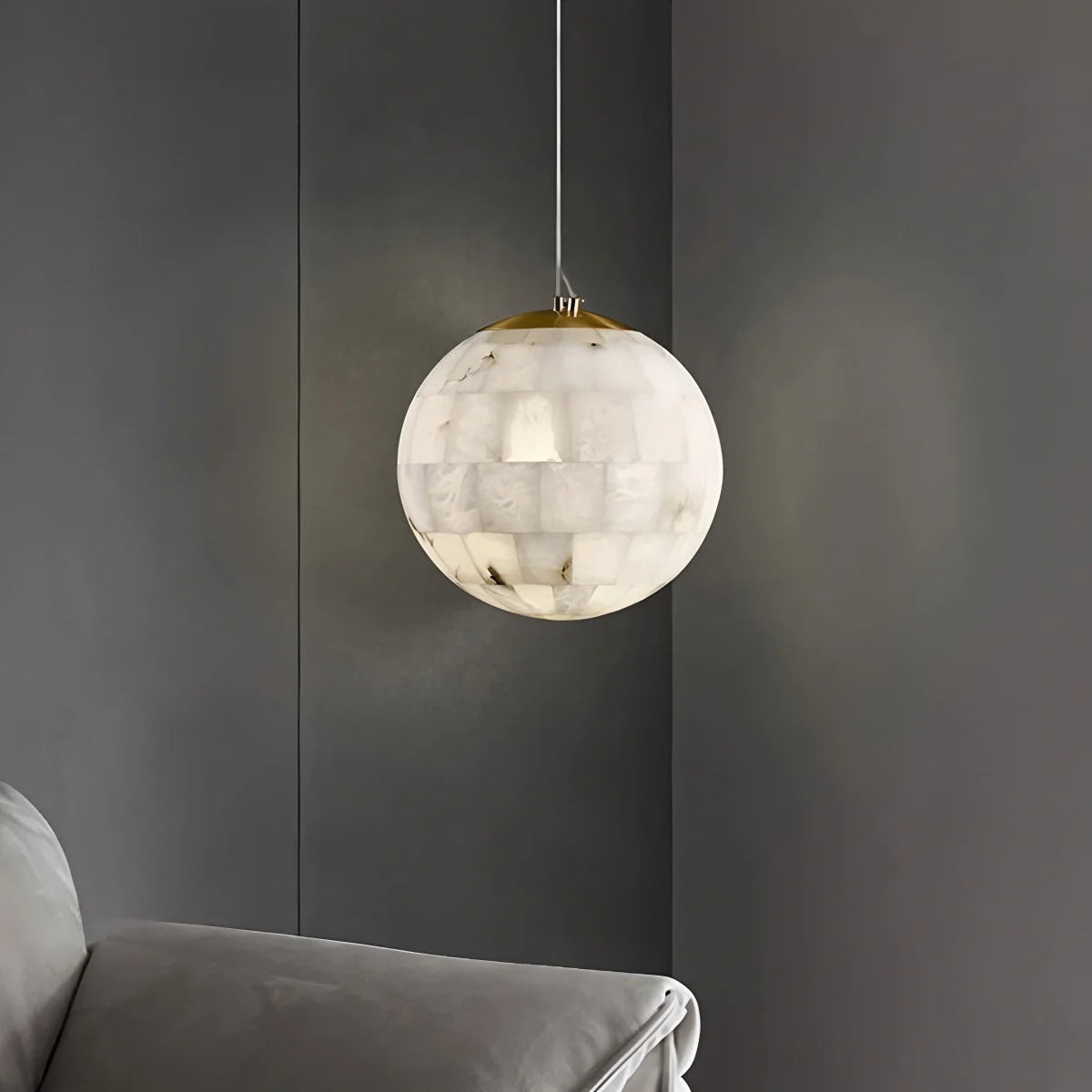 Haown Modern Creative Spliced Ball Spanish Alabaster Pendant Light