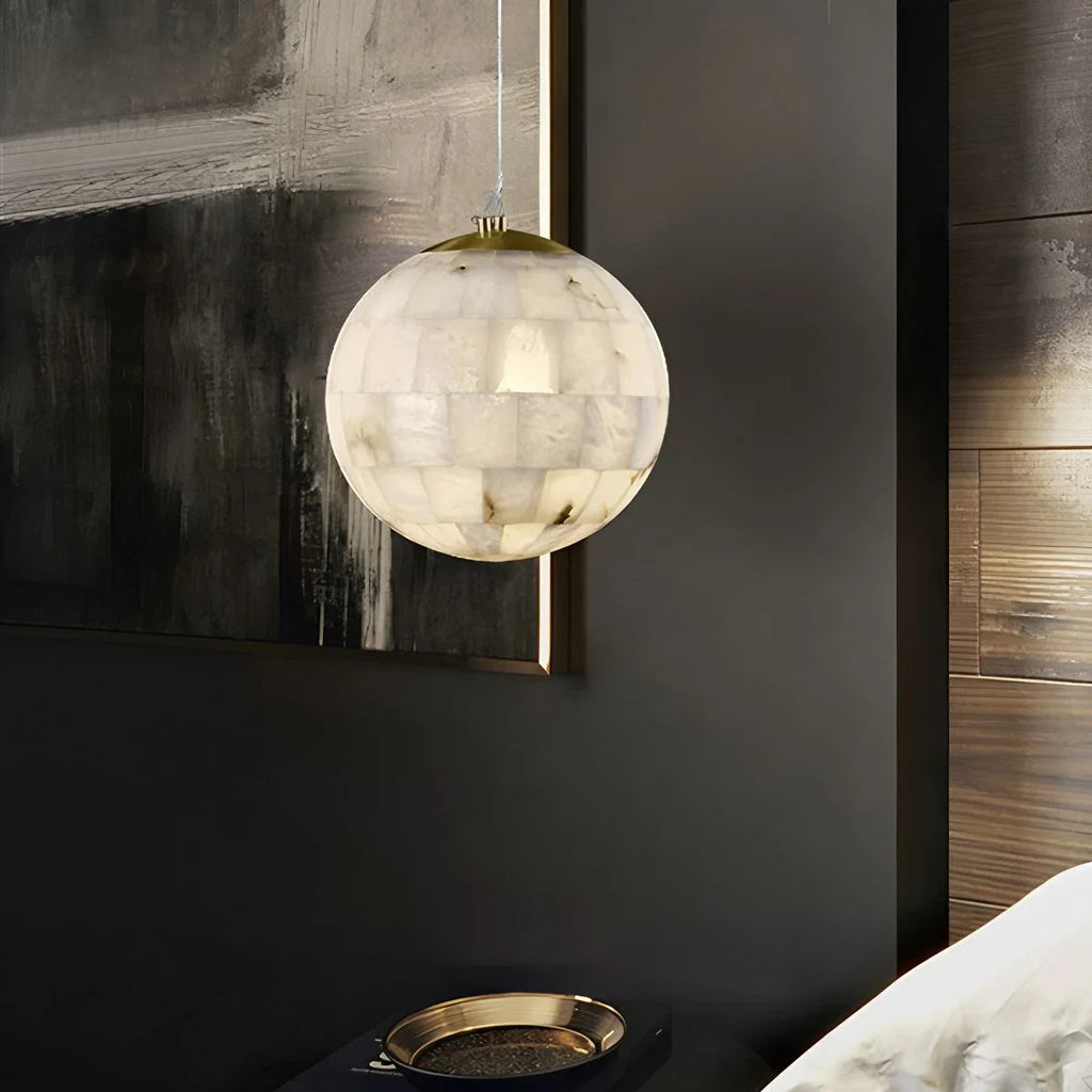 Haown Modern Creative Spliced Ball Spanish Alabaster Pendant Light