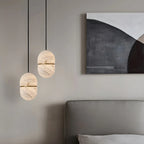 Haown Modern Luxury Oval Spanish Alabaster Pendant Light