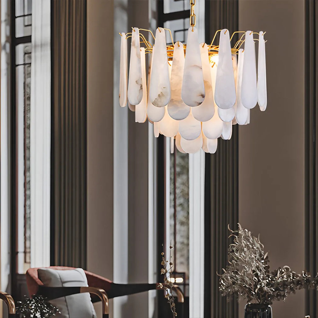 Haown Modern Luxury Multi-layer Spanish Alabaster Chandelier