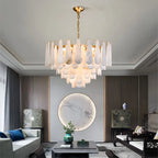 Haown Modern Luxury Multi-layer Spanish Alabaster Chandelier