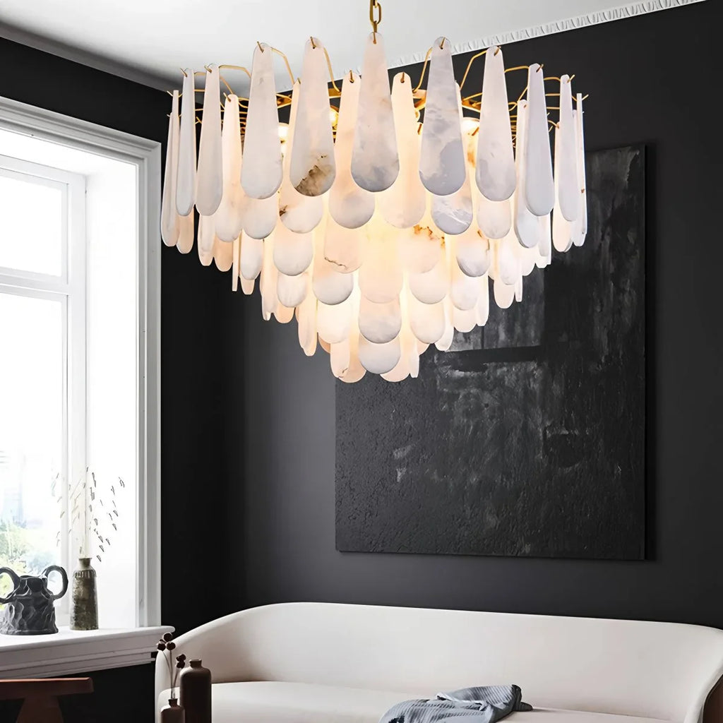 Haown Modern Luxury Multi-layer Spanish Alabaster Chandelier
