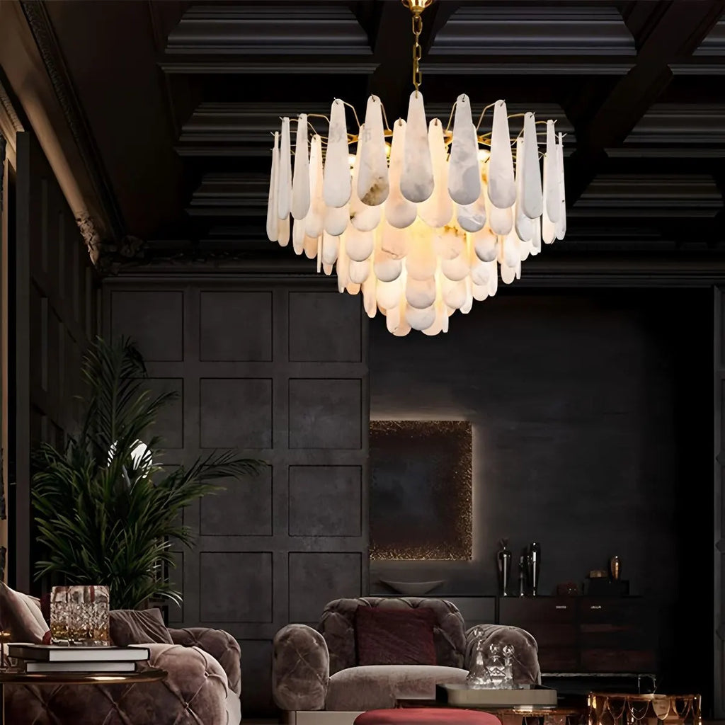 Haown Modern Luxury Multi-layer Spanish Alabaster Chandelier