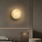 Modern Minimalist Circular Spanish Alabaster Wall Lamp