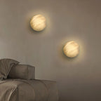 Modern Minimalist Circular Spanish Alabaster Wall Lamp