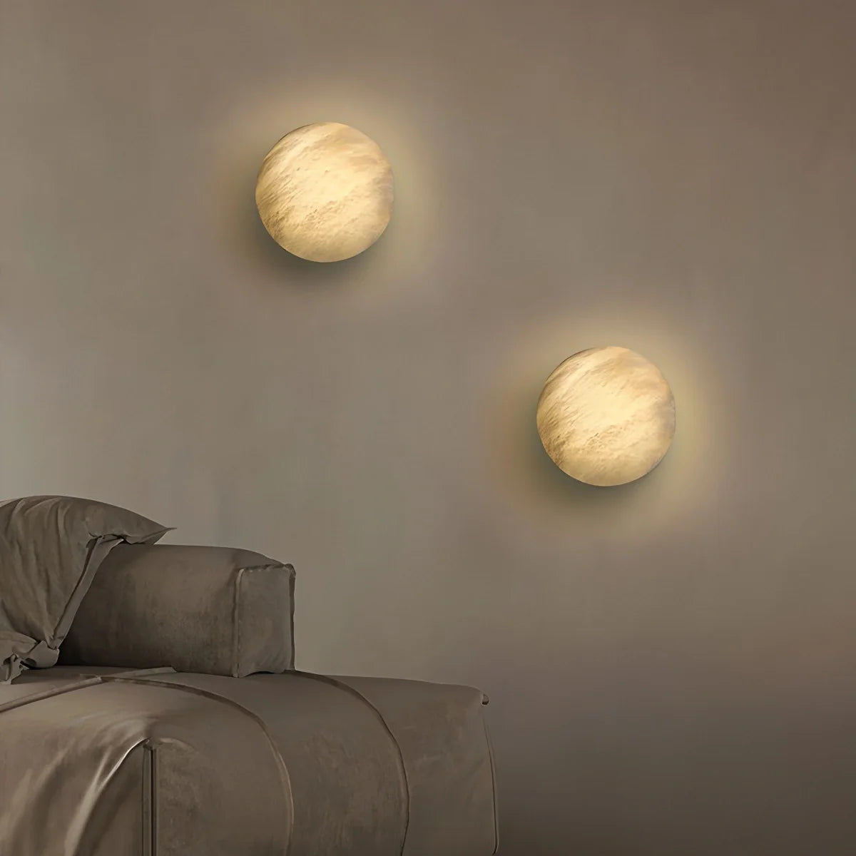 Modern Minimalist Circular Spanish Alabaster Wall Lamp