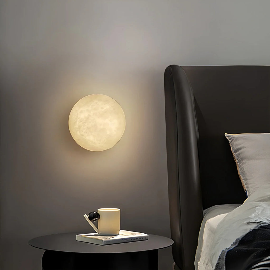 Modern Minimalist Circular Spanish Alabaster Wall Lamp