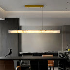 Modern Minimalist Linear Spanish Alabaster Pendant Light