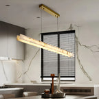 Modern Minimalist Linear Spanish Alabaster Pendant Light