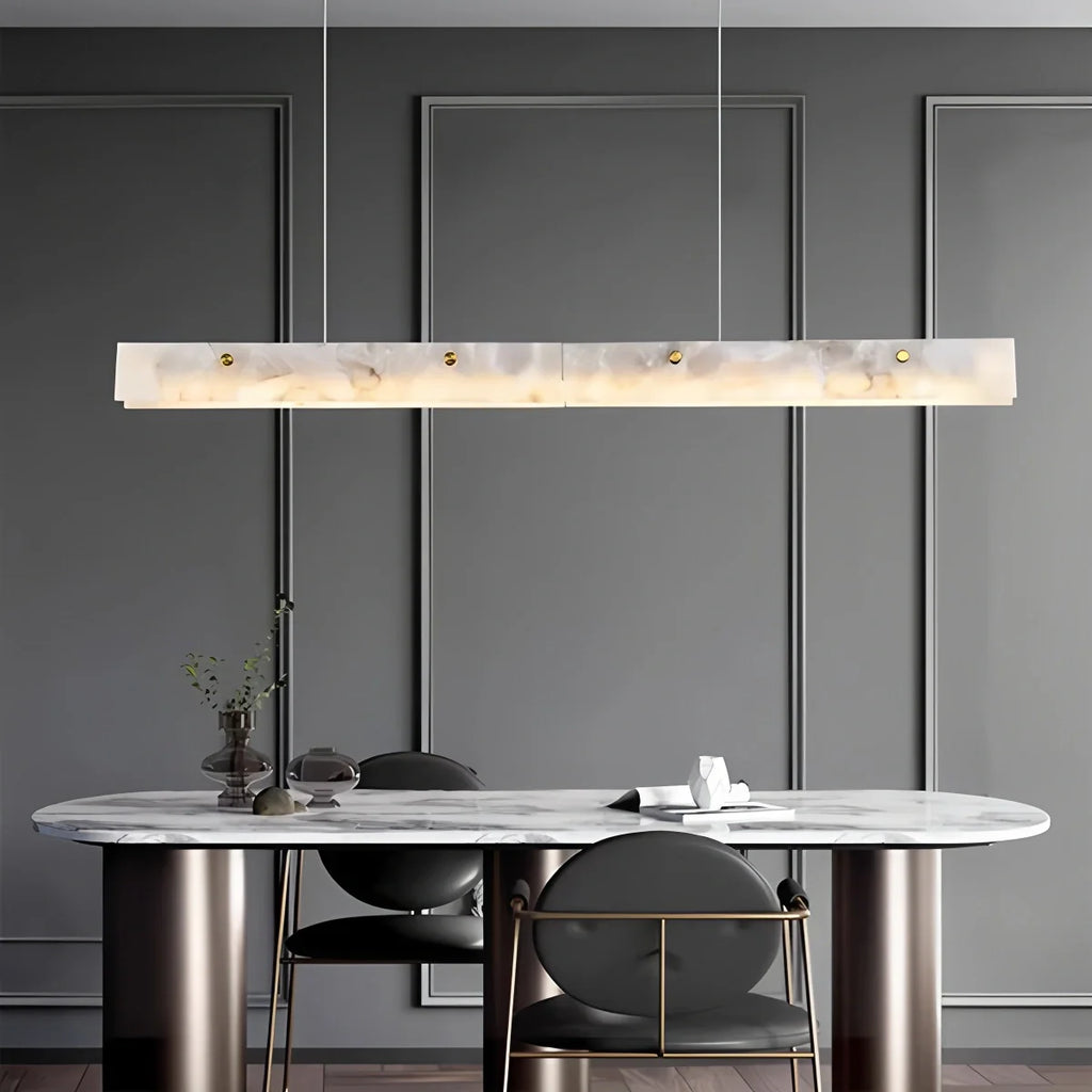 Modern Minimalist Linear Spanish Alabaster Pendant Light