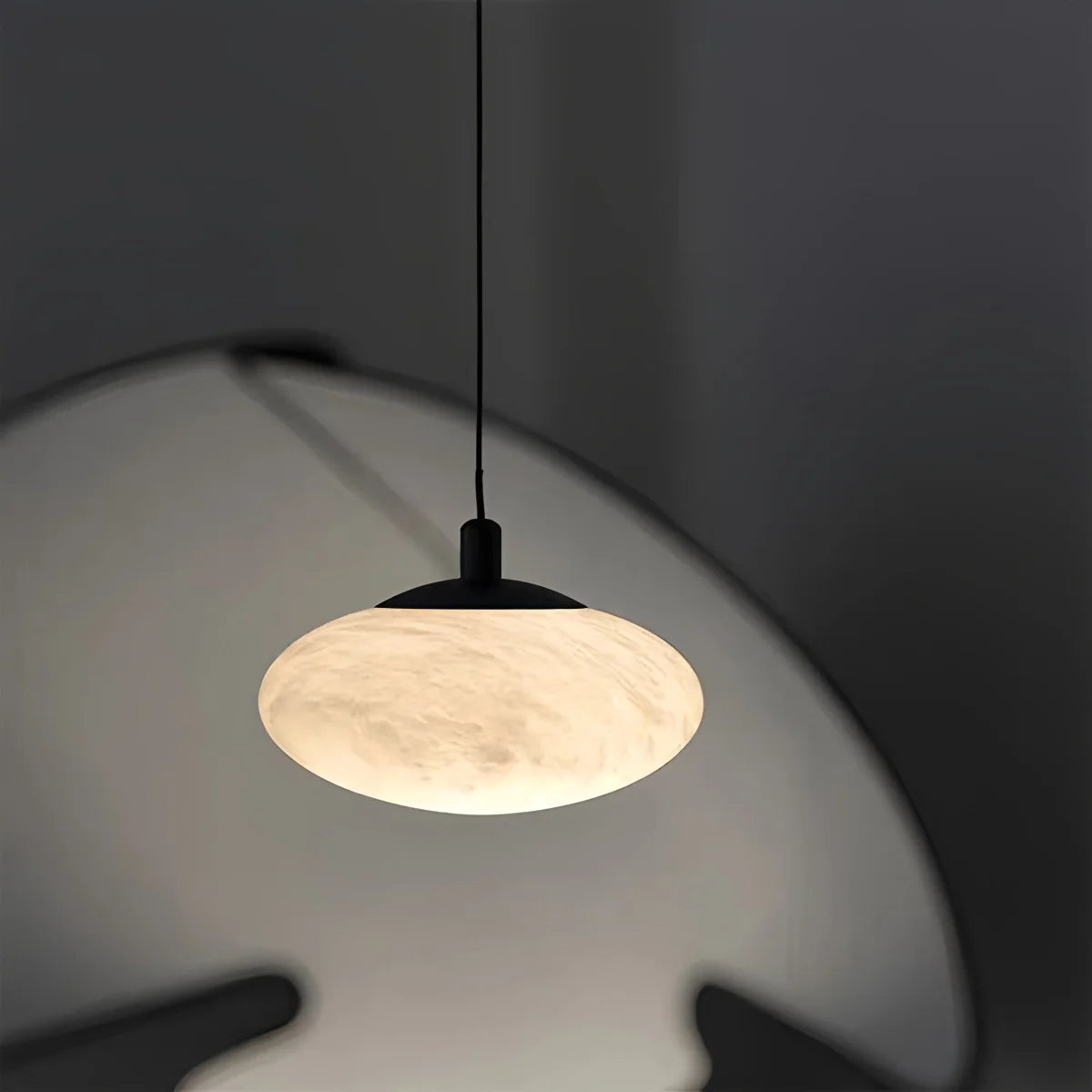 Modern Oval Bedroom Spanish Alabaster Pendant Light