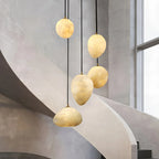 Haown Modern Pebble Shaped Spanish Alabaster Pendant Light
