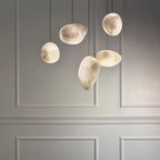 Haown Modern Pebble Shaped Spanish Alabaster Pendant Light