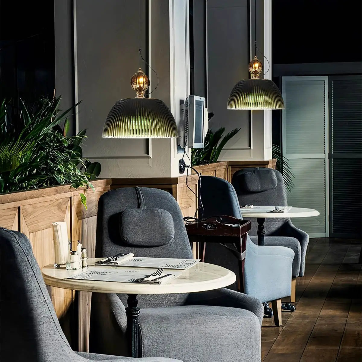 Haown Nordic Retro Glass Pendant Light for Dining Room