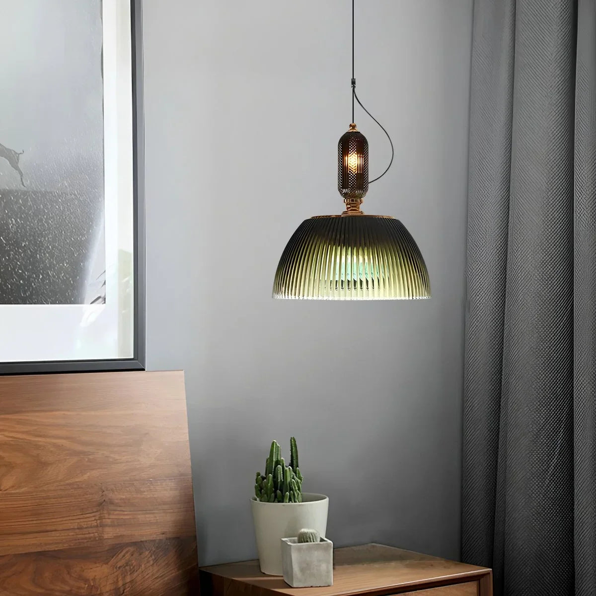 Haown Nordic Retro Glass Pendant Light for Dining Room