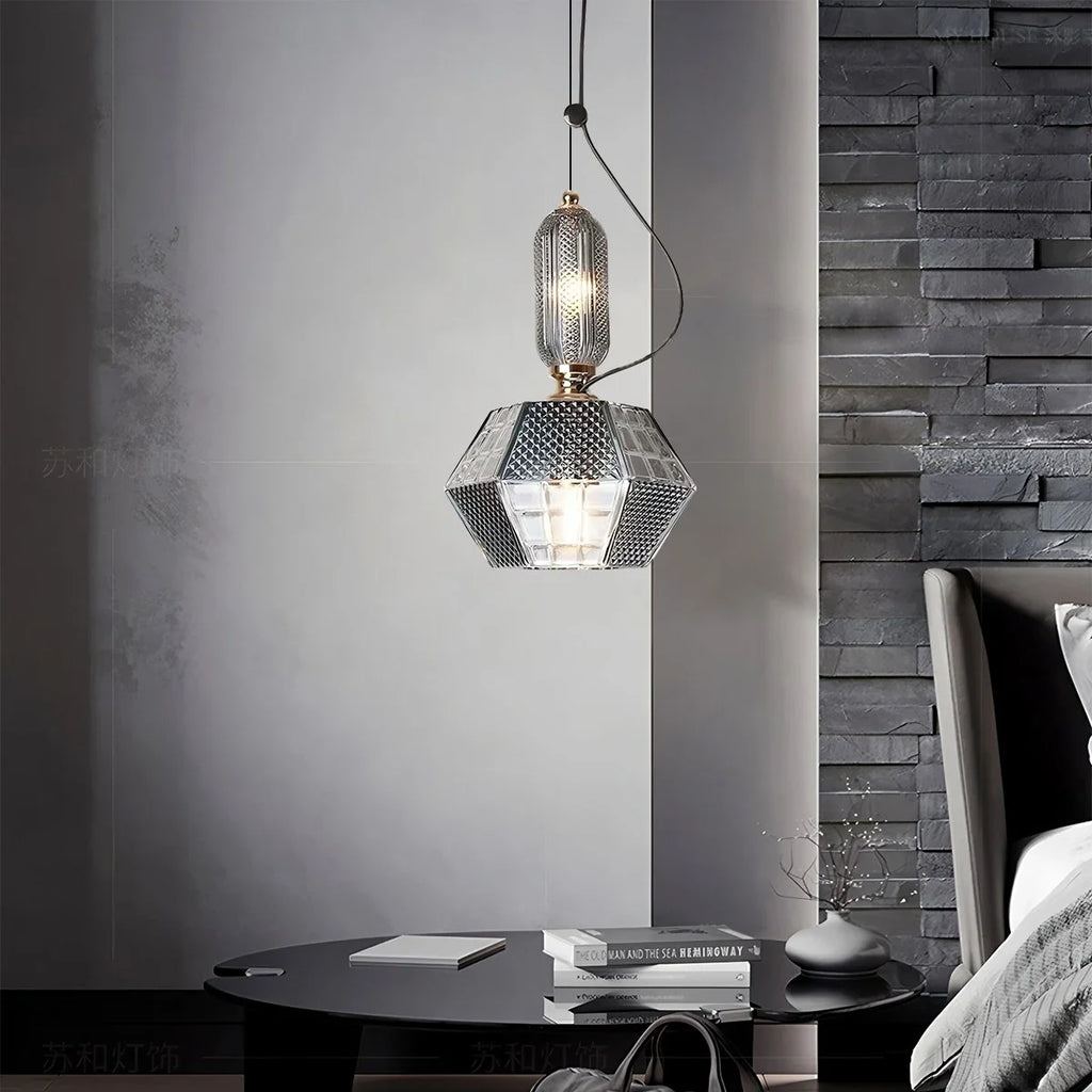 Haown Nordic Retro Glass Pendant Light for Dining Room