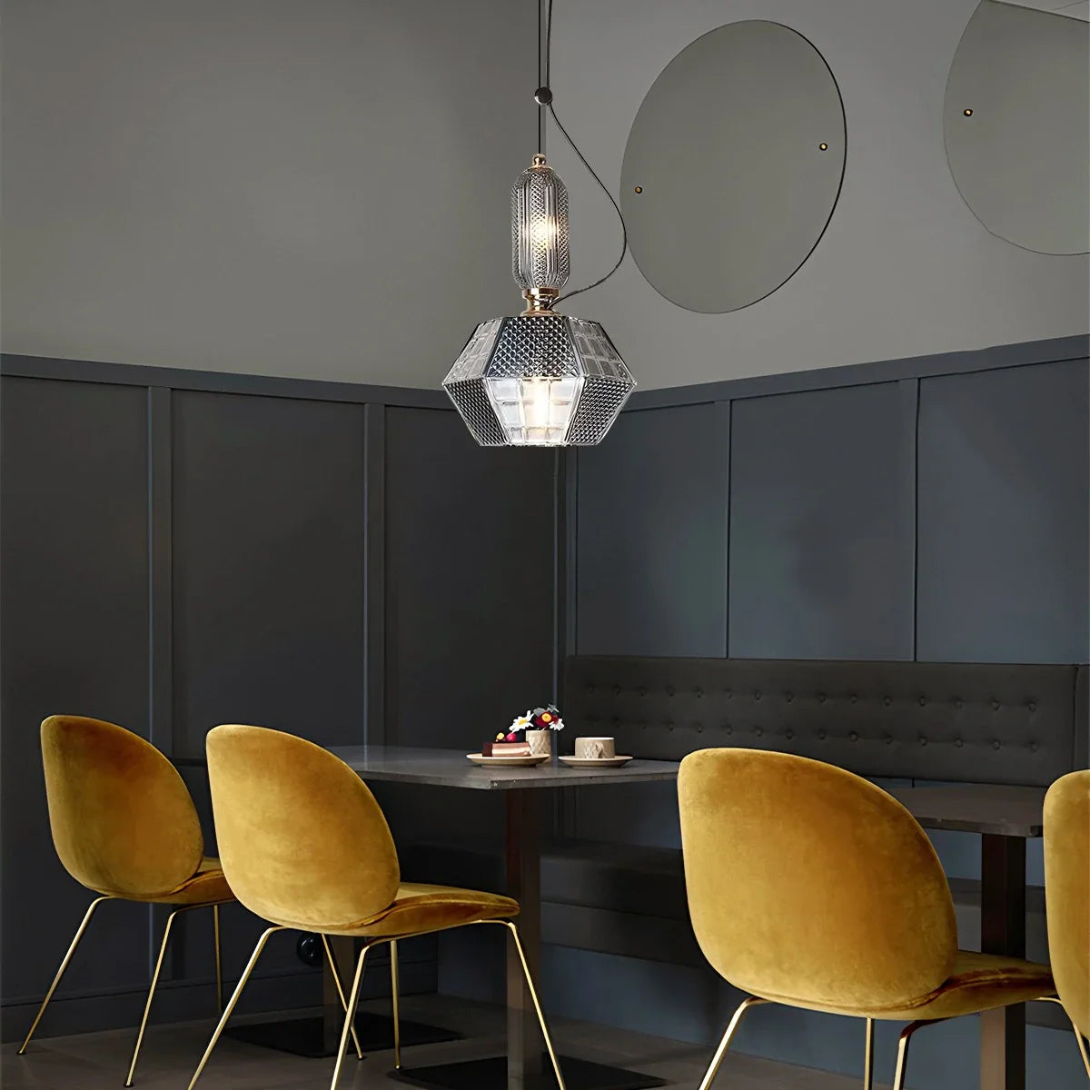 Haown Nordic Retro Glass Pendant Light for Dining Room