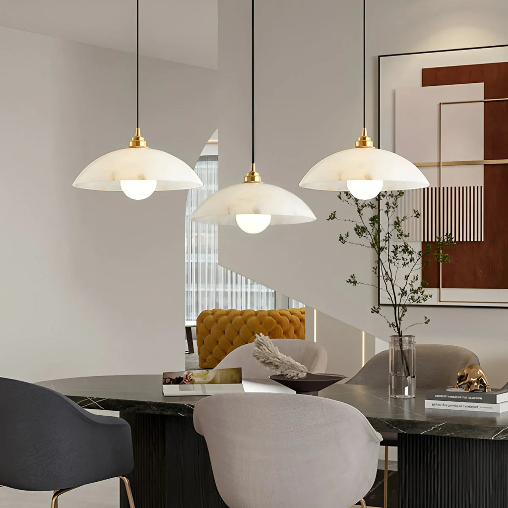 Dome Spanish Alabaster Pendant Light for Dining Room