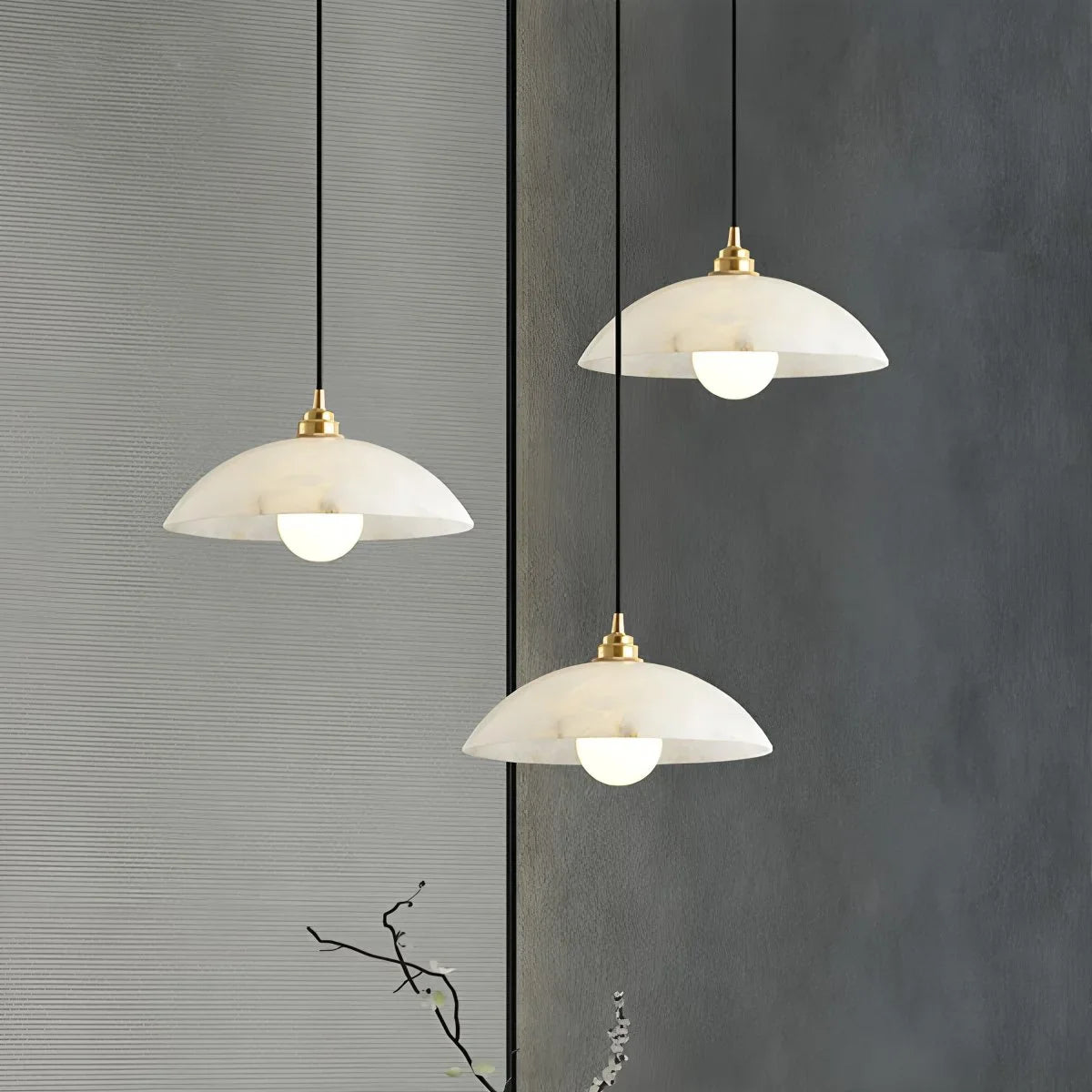 Dome Spanish Alabaster Pendant Light for Dining Room