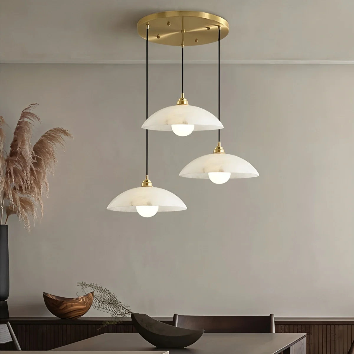 Dome Spanish Alabaster Pendant Light for Dining Room
