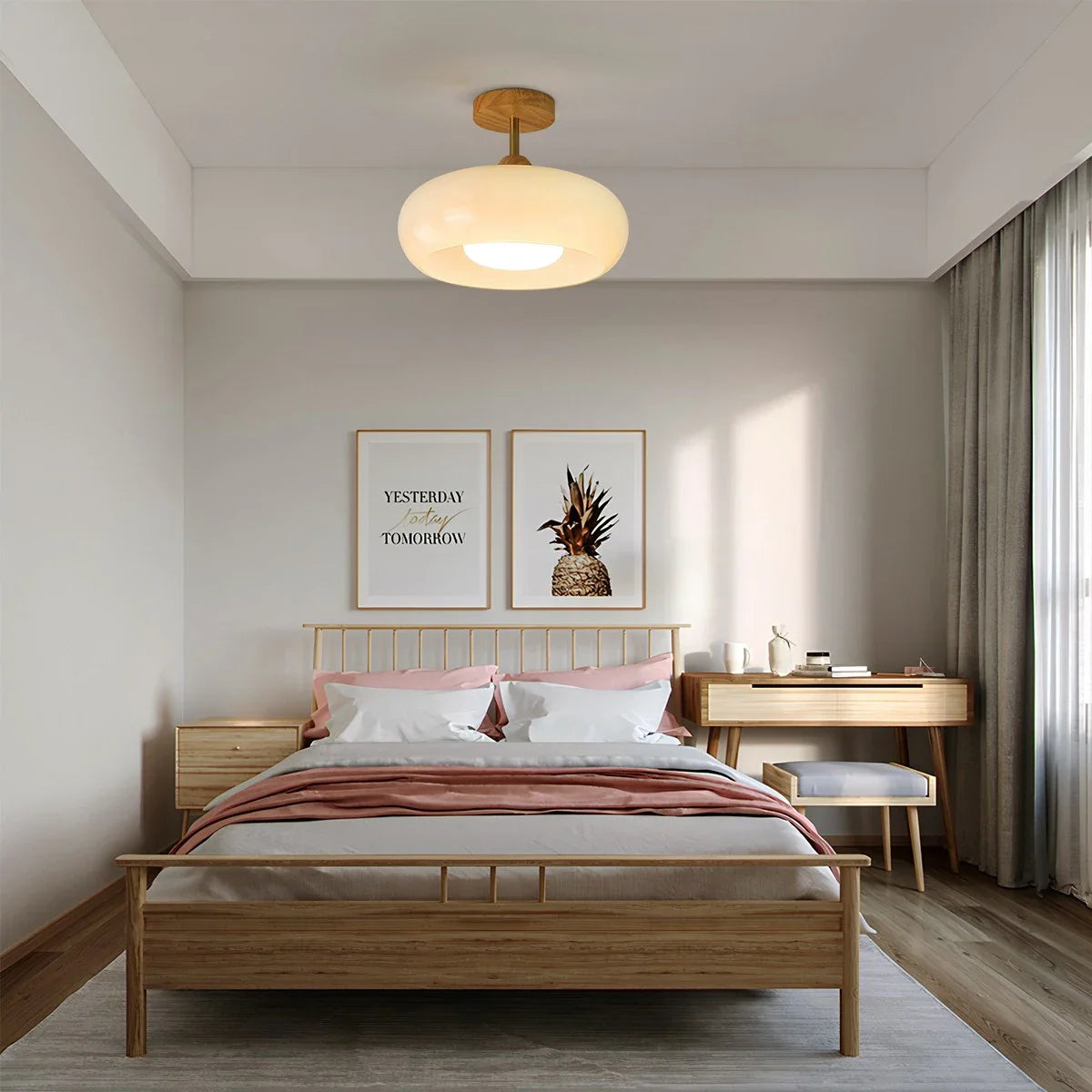 Haown Plafonnier Retro Glass Ceiling Lamp