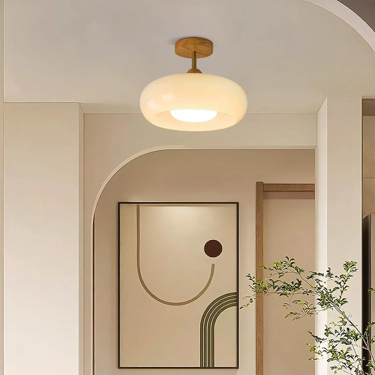 Haown Plafonnier Retro Glass Ceiling Lamp