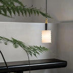 Cylindrical Spanish Alabaster Bedside Pendant Light