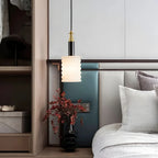 Cylindrical Spanish Alabaster Bedside Pendant Light