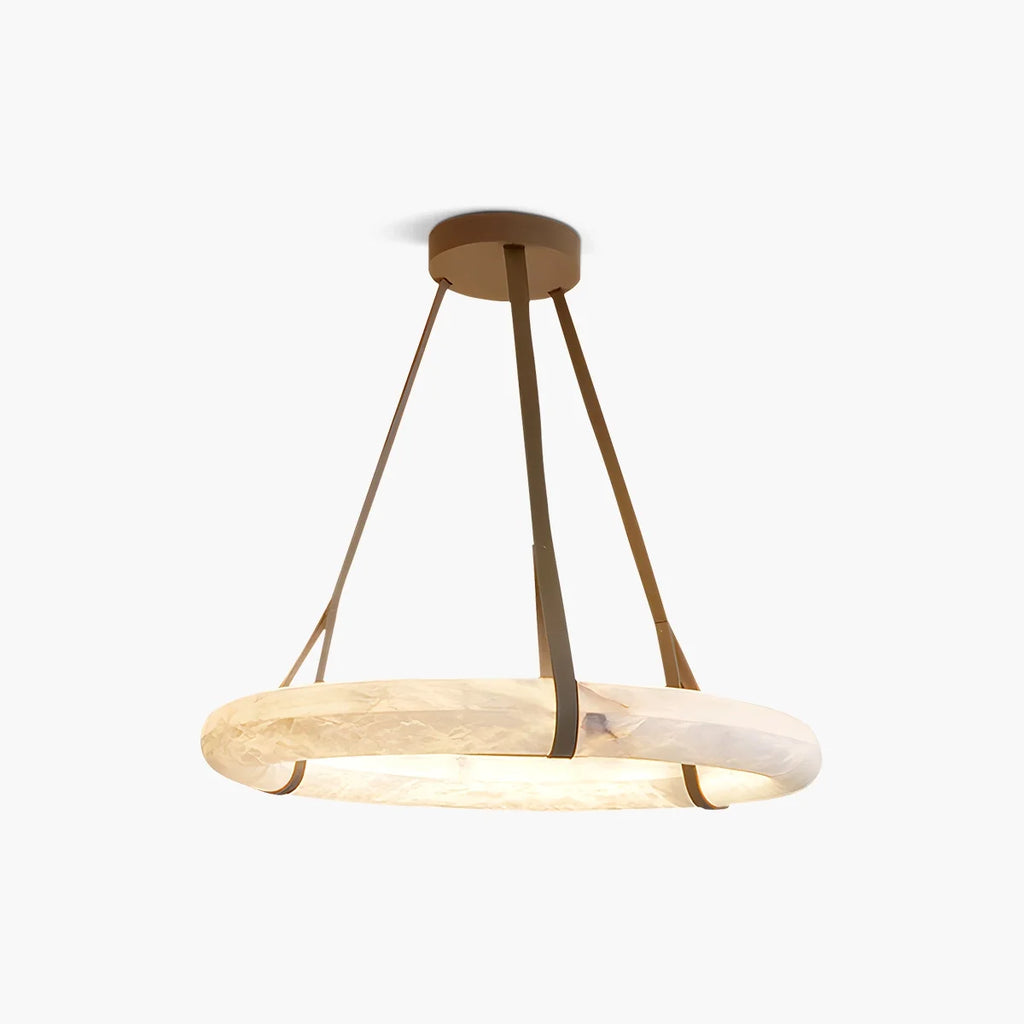 Simple Ring Spanish Alabaster Pendant Light for Living Room