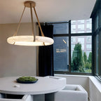 Simple Ring Spanish Alabaster Pendant Light for Living Room