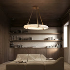 Simple Ring Spanish Alabaster Pendant Light for Living Room