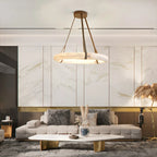 Simple Ring Spanish Alabaster Pendant Light for Living Room