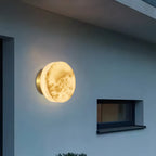 Simple Round Spanish Alabaster Wall Light for Hallway