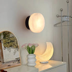Simple Round Spanish Alabaster Wall Light for Hallway
