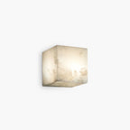 Simple Square Spanish Alabaster Wall Lamp for Living Room