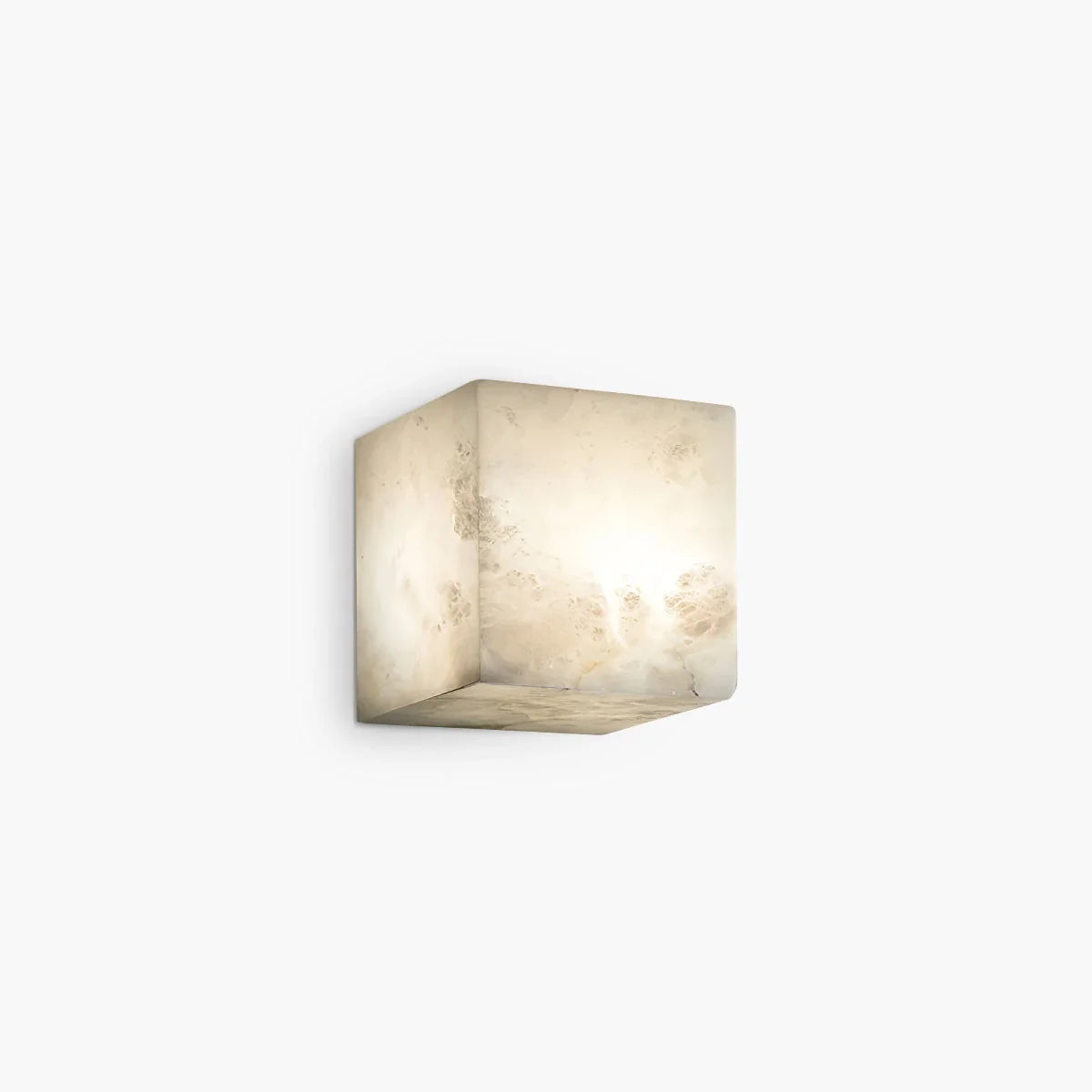 Simple Square Spanish Alabaster Wall Lamp for Living Room