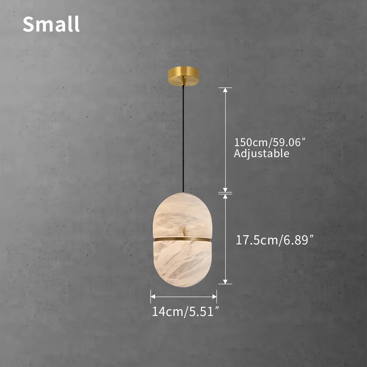 Haown Modern Luxury Oval Spanish Alabaster Pendant Light