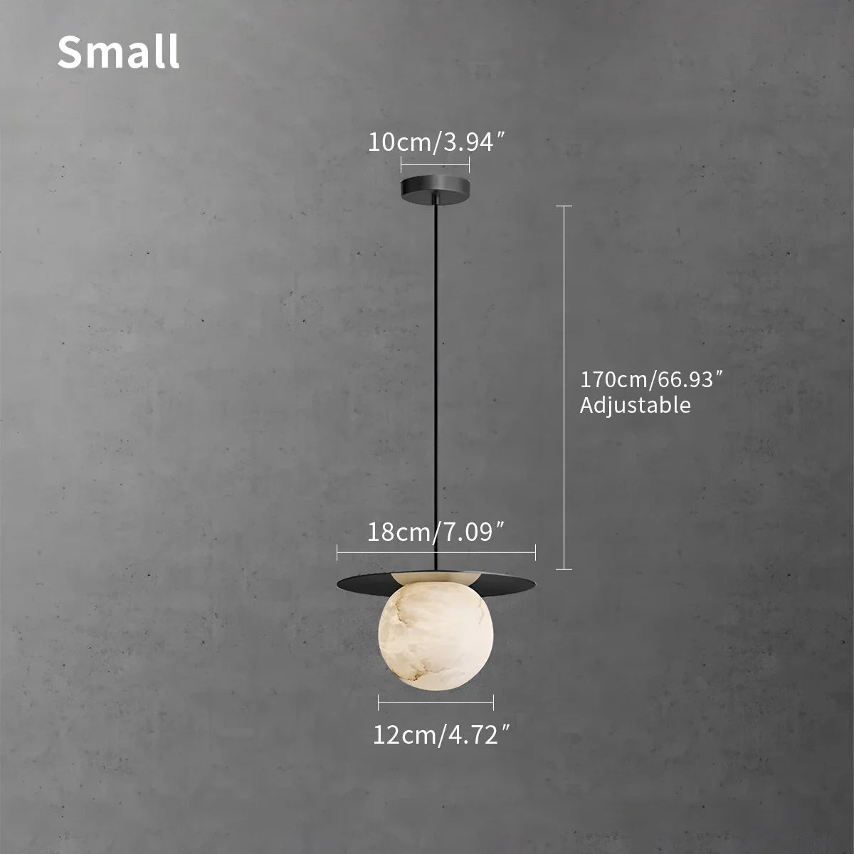 Haown Luxury Spherical Natural Spanish Alabaster Pendant Light