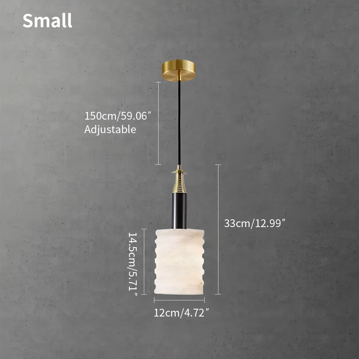 Cylindrical Spanish Alabaster Bedside Pendant Light
