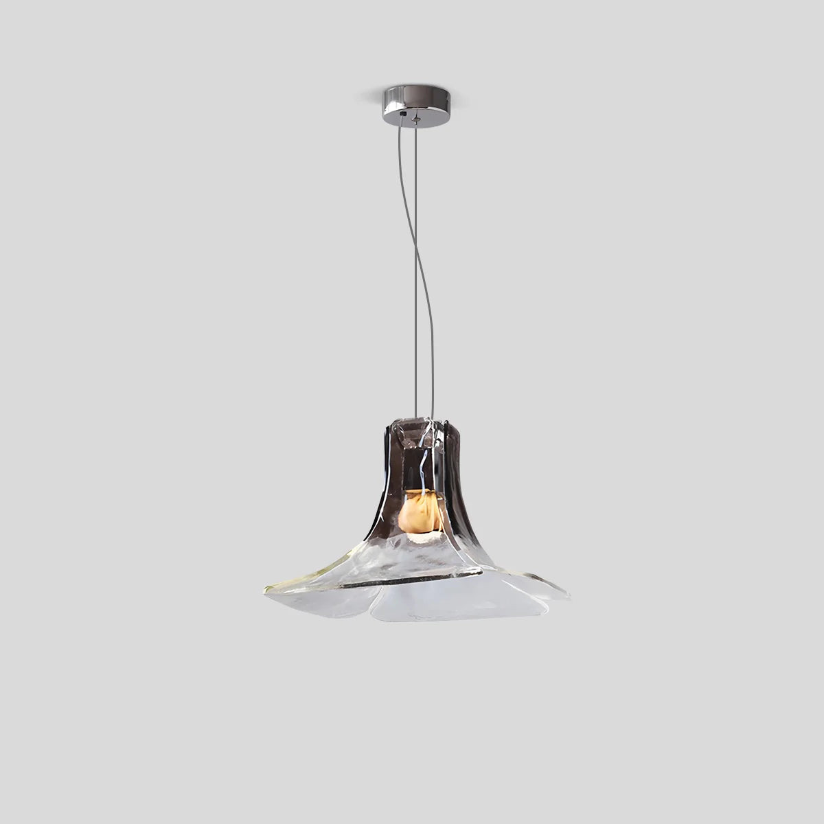 Murano Gradient Petal Glass Pendant Light Smoke Gray